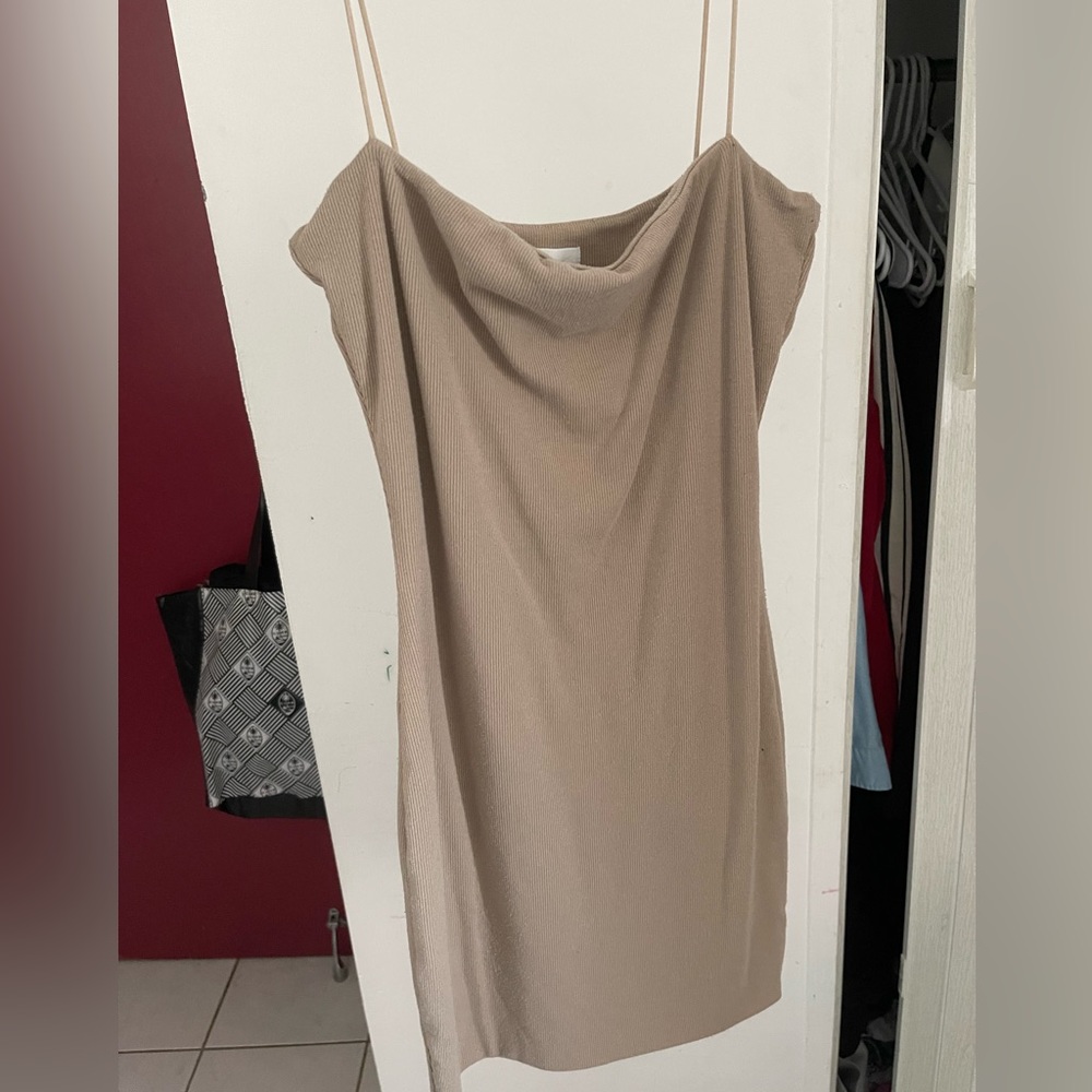 Better be. New. Size M. Light brown spaghetti strap dress